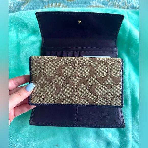 Coach Tri-fold Wallet with Removable Checkbook Cover - Picture 9 of 10